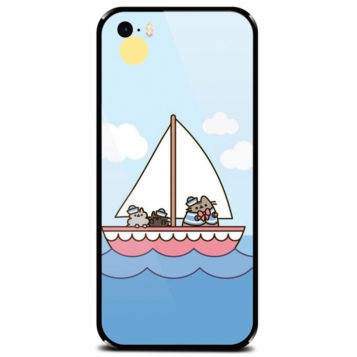 Biztonságos üvegtok Apple iPhone 5, Happy Sailors készülékhez