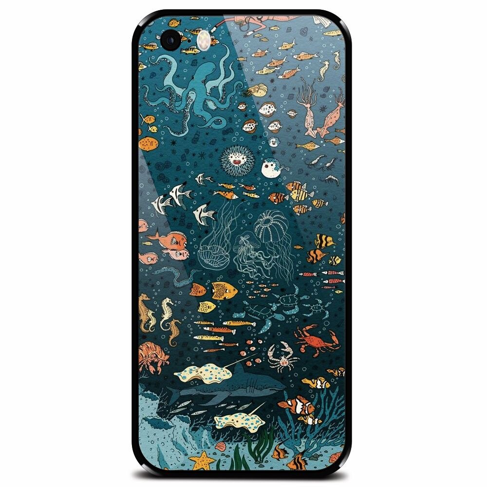 Husa din sticla securizata pentru Apple iPhone 5, Under The Sea