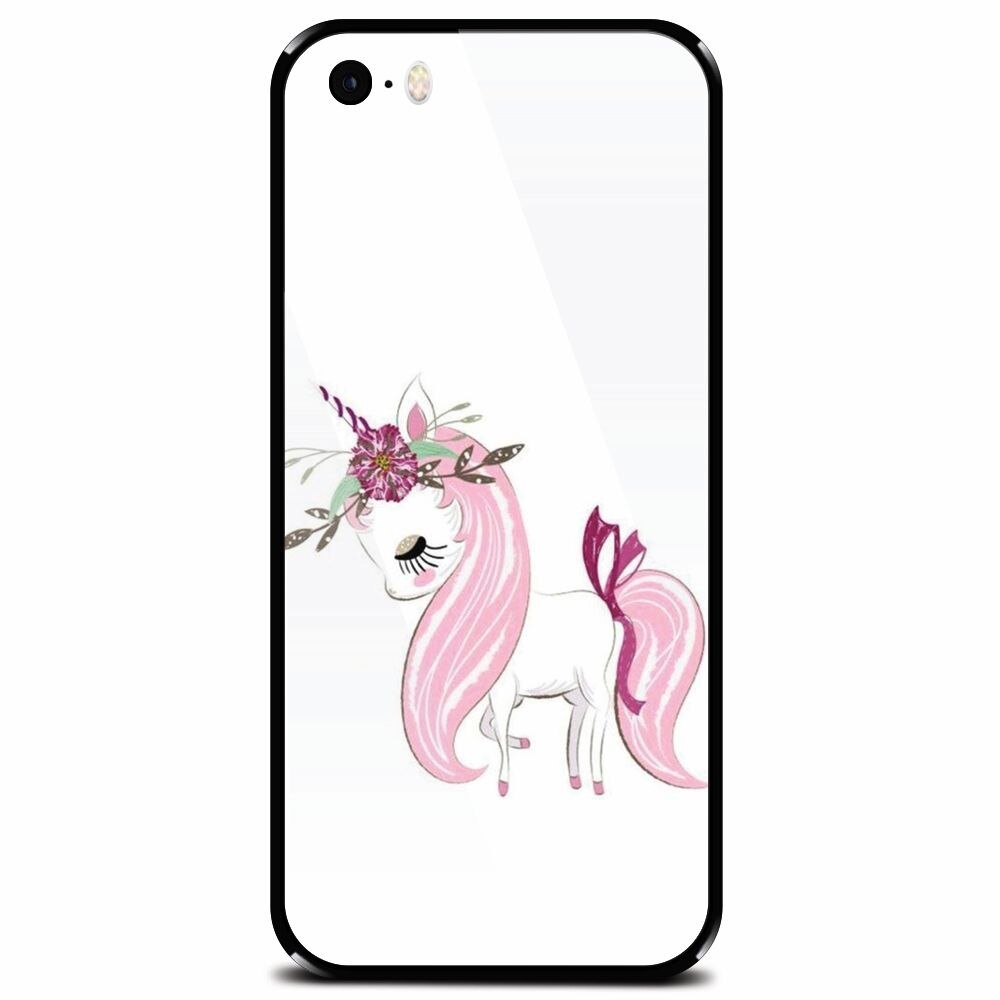 Husa din sticla securizata pentru Apple iPhone 5, Unicorn