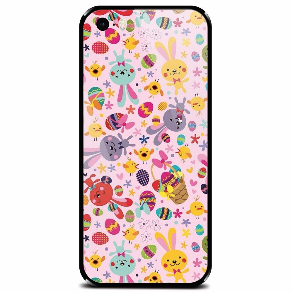 Husa din sticla securizata pentru Apple iPhone 5, Fun Easter Egg