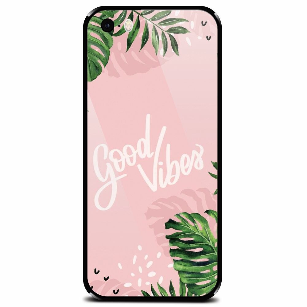 Husa din sticla securizata pentru Apple iPhone 5, Good Vibes