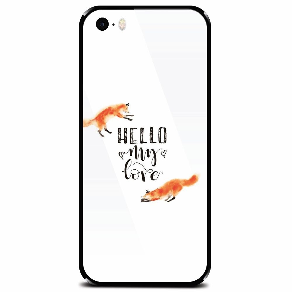 Husa din sticla securizata pentru Apple iPhone 5, Hello My Love