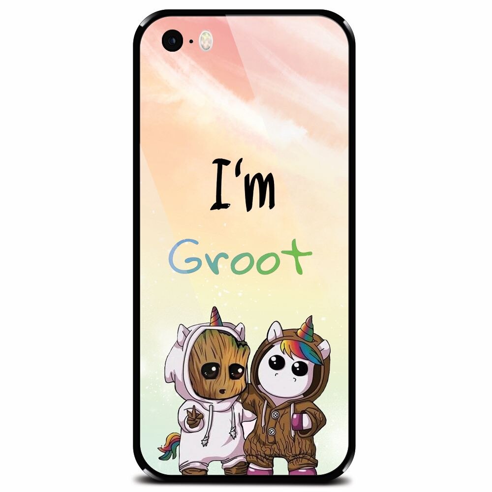 Husa din sticla securizata pentru Apple iPhone 5, Im Groot