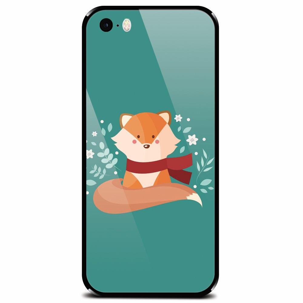 Husa din sticla securizata pentru Apple iPhone 5, Winter Fox