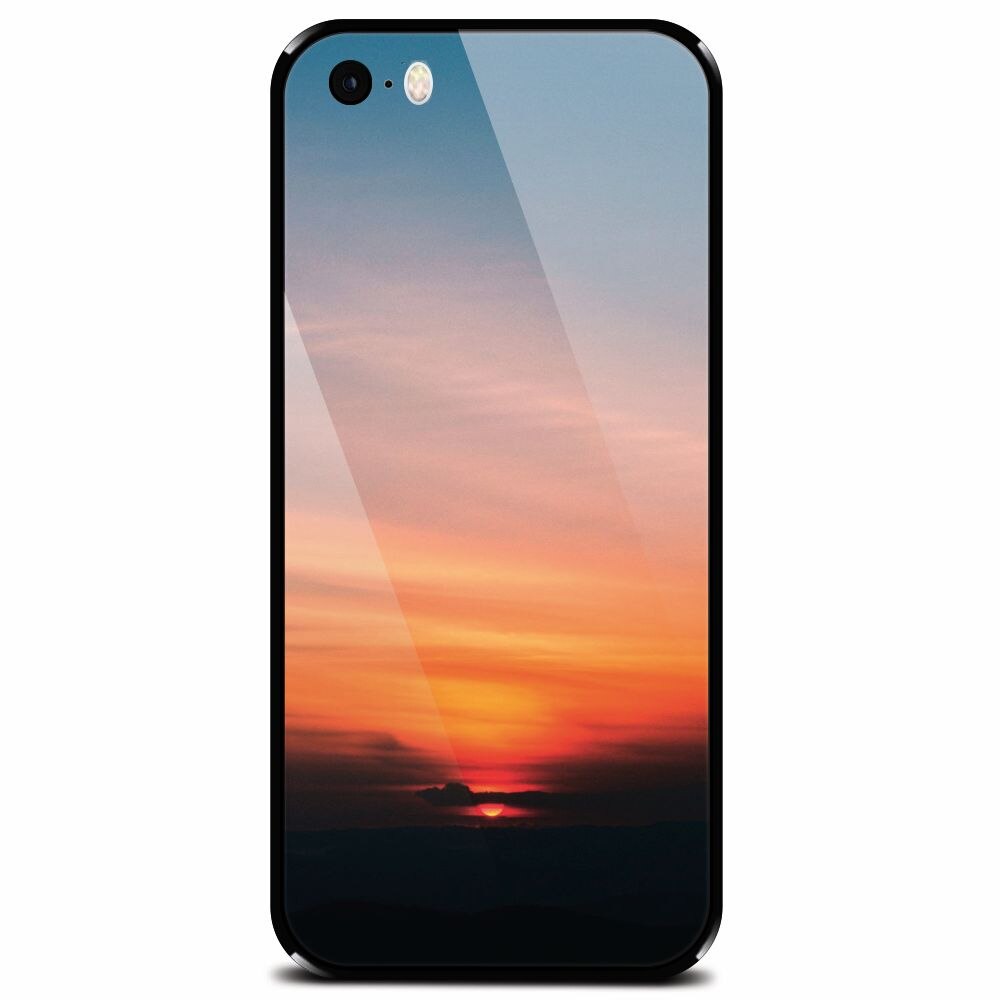 Husa din sticla securizata pentru Apple iPhone 5, Calm Clouds