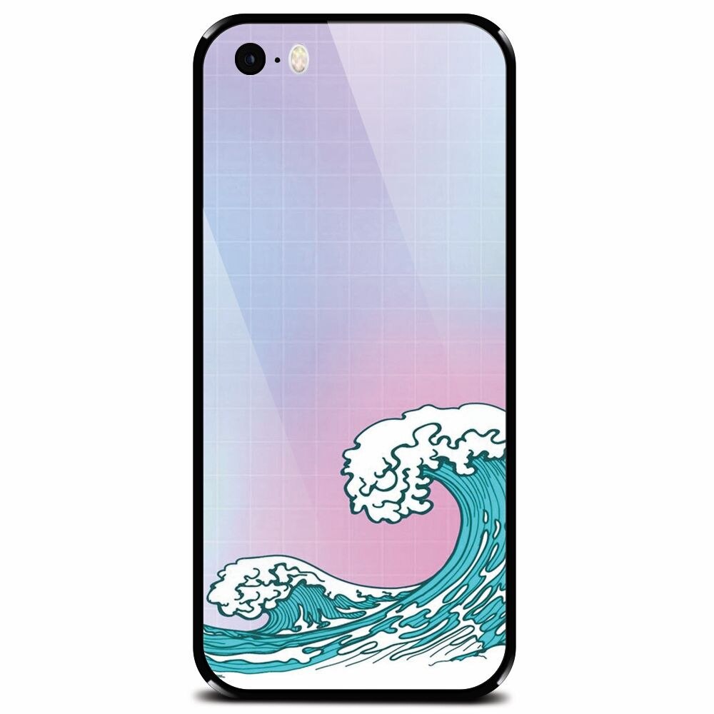 Husa din sticla securizata pentru Apple iPhone 5, Waves