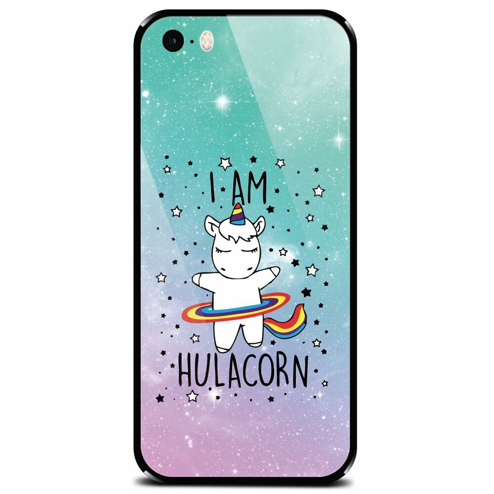 Husa din sticla securizata pentru Apple iPhone 5, I Am Hulacorn