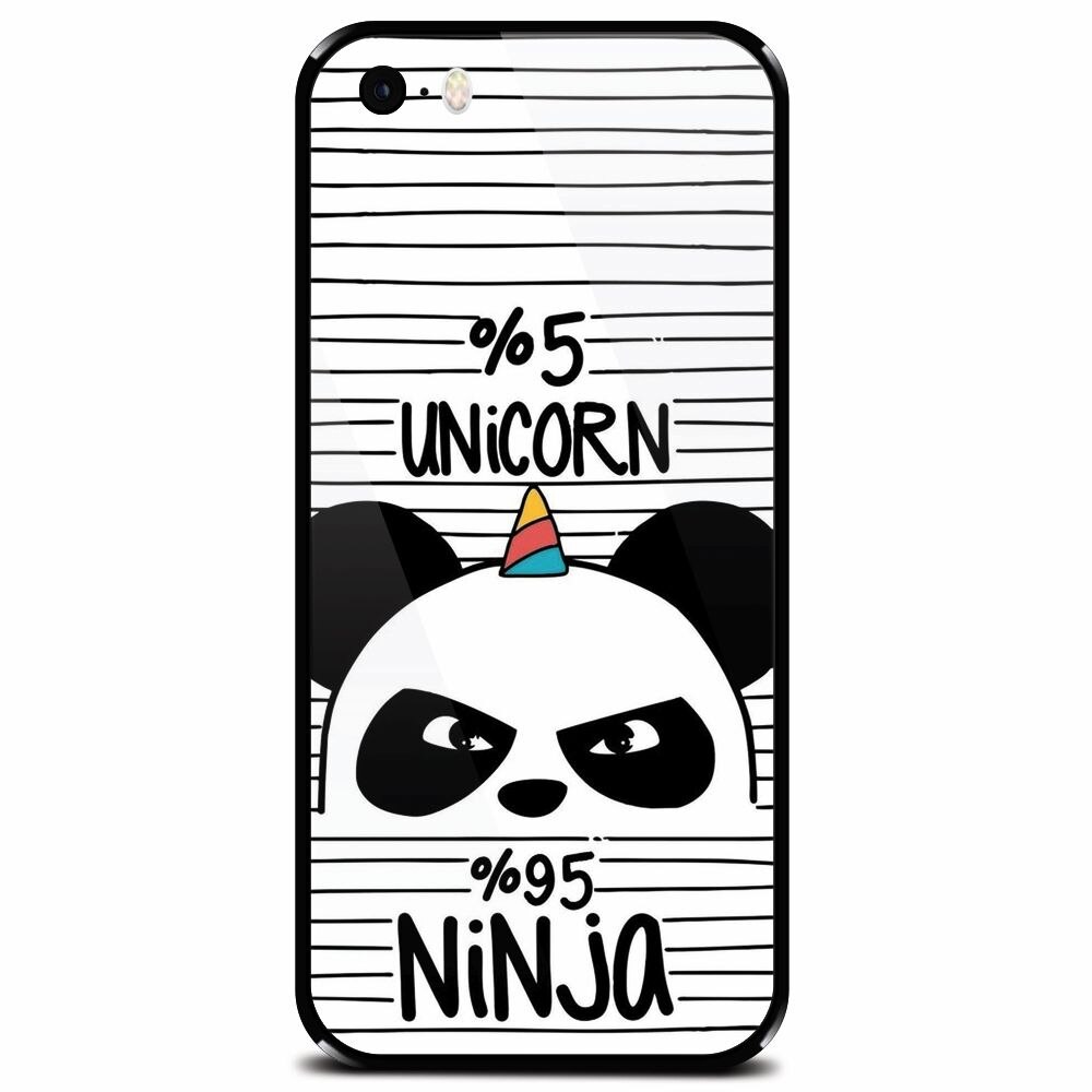 Husa din sticla securizata pentru Apple iPhone 5, Unicorn Ninja