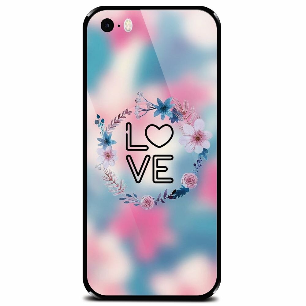Husa din sticla securizata pentru Apple iPhone 5, Love 001