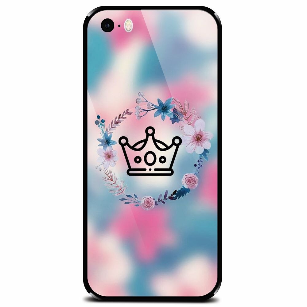 Husa din sticla securizata pentru Apple iPhone 5, Qeen