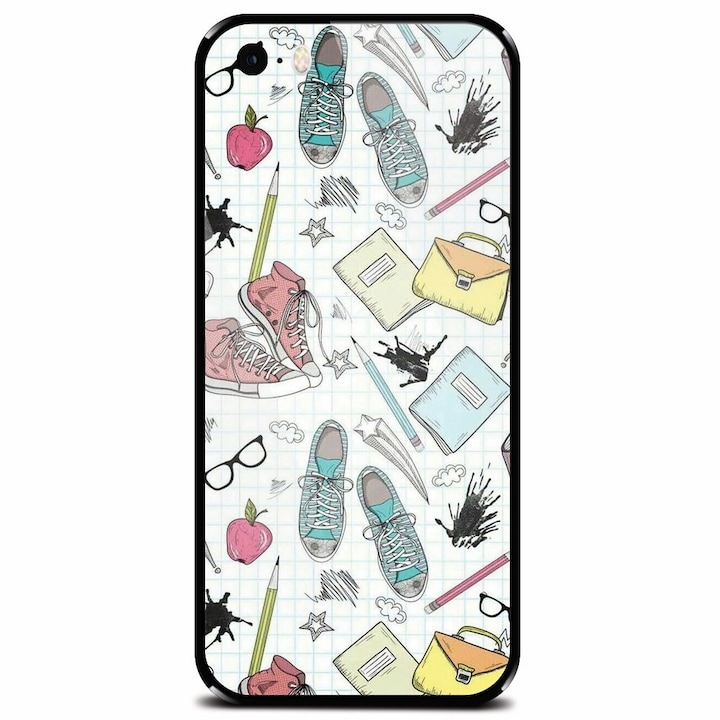 Biztonságos üvegtok Apple iPhone 5, School készülékhez