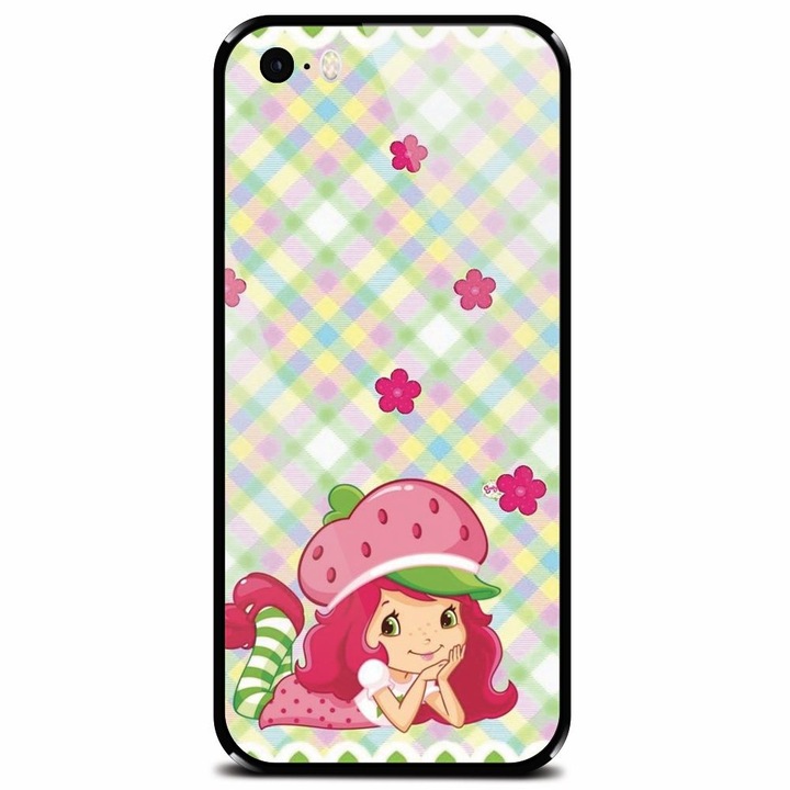 Edzett üvegtok Apple iPhone 5, Strawberry Girl telefonhoz