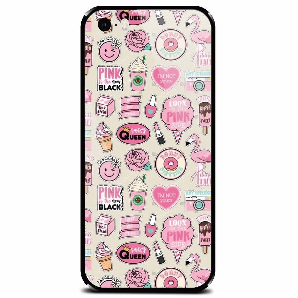 Husa din sticla securizata pentru Apple iPhone 5, Sassy Queen