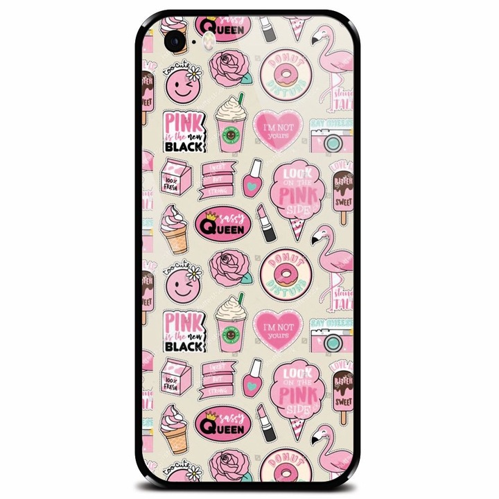 Edzett üvegtok Apple iPhone 5, Sassy Queen telefonhoz