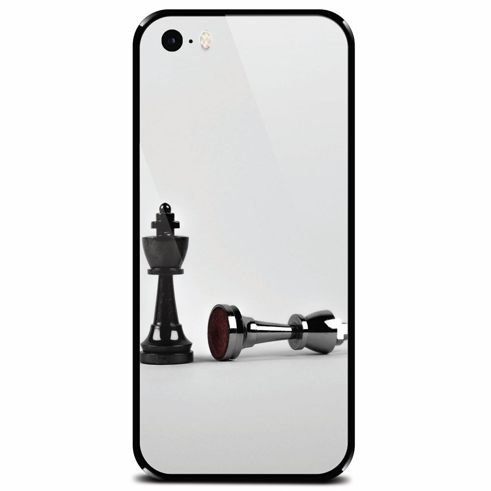 Husa din sticla securizata pentru Apple iPhone 5, Chess