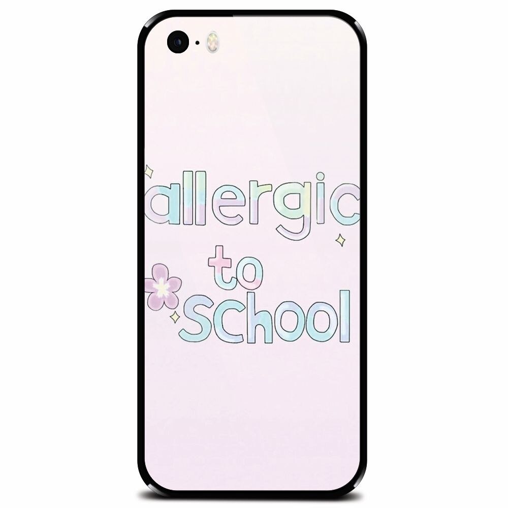 Husa din sticla securizata pentru Apple iPhone 5, Allergic To School