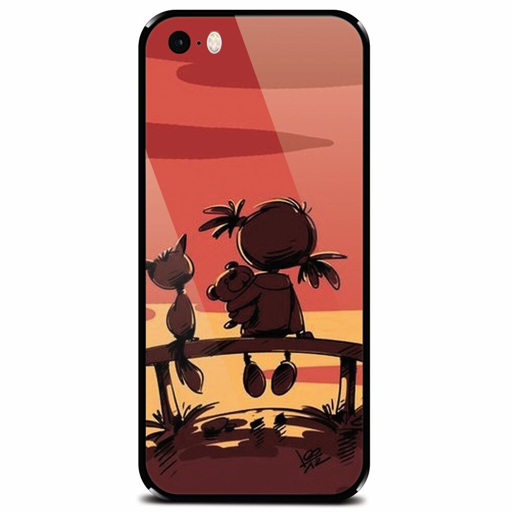 Husa din sticla securizata pentru Apple iPhone 5, Lovely Sunsets