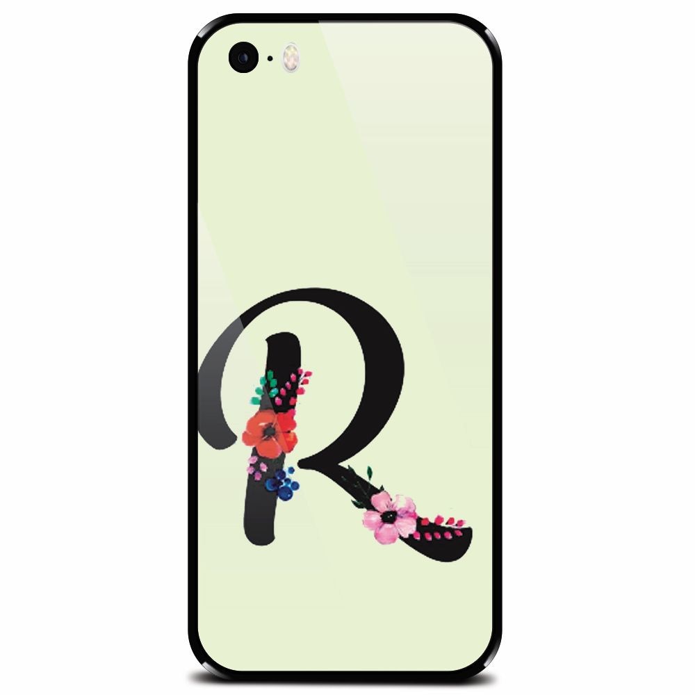 Husa din sticla securizata pentru Apple iPhone 5, Litera R