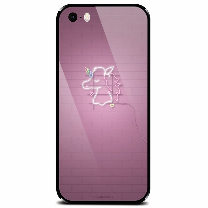Edzett üvegtok Apple iPhone 5, Light Unicorn telefonhoz
