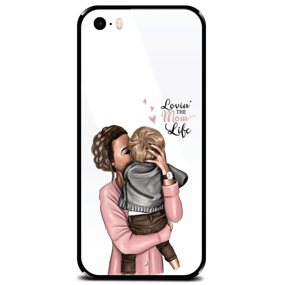 Husa din sticla securizata pentru Apple iPhone 5, Loving Mother