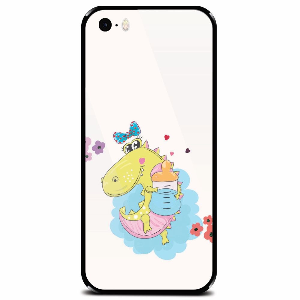 Husa din sticla securizata pentru Apple iPhone 5, Bebe Crocodil