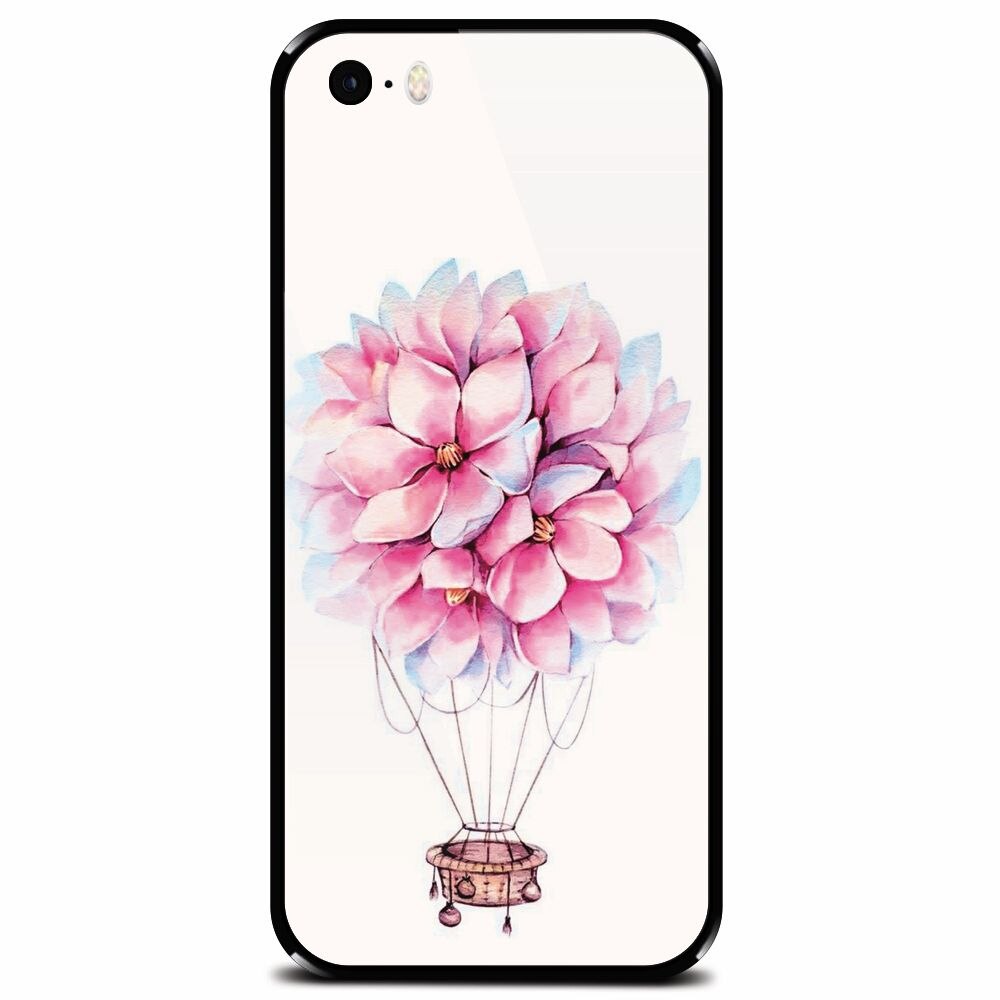 Husa din sticla securizata pentru Apple iPhone 5, Flower Baloon