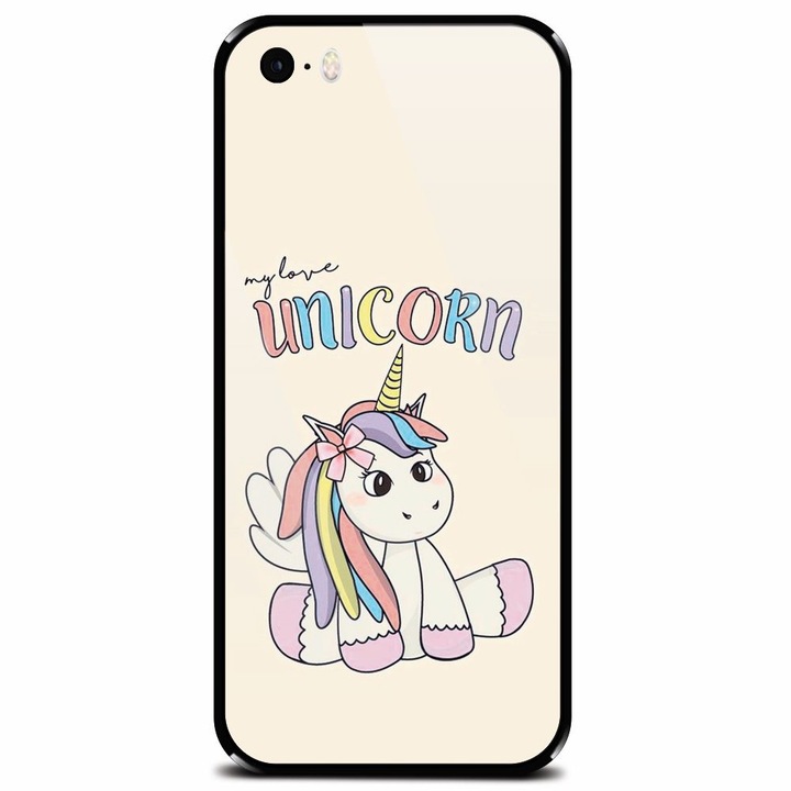 Edzett üvegtok Apple iPhone 5, My Love Unicorn telefonhoz