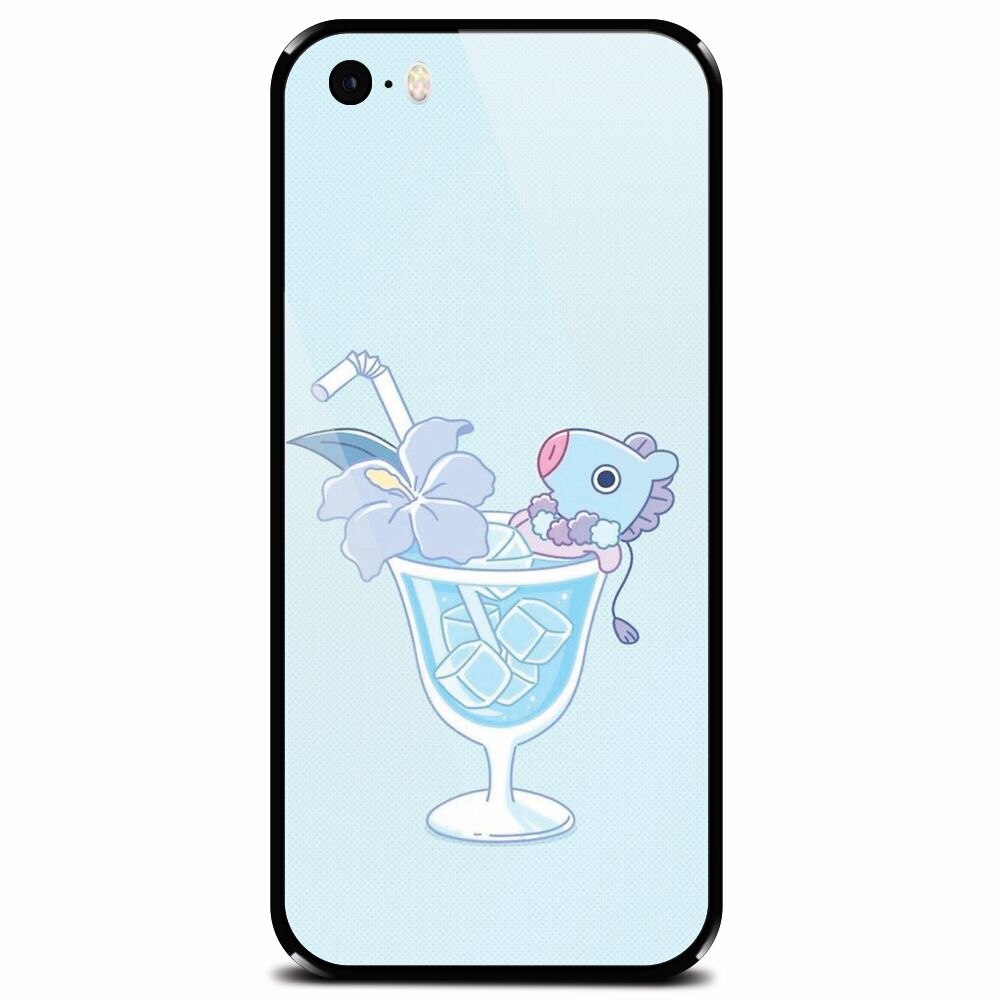 Husa din sticla securizata pentru Apple iPhone 5, Coktail