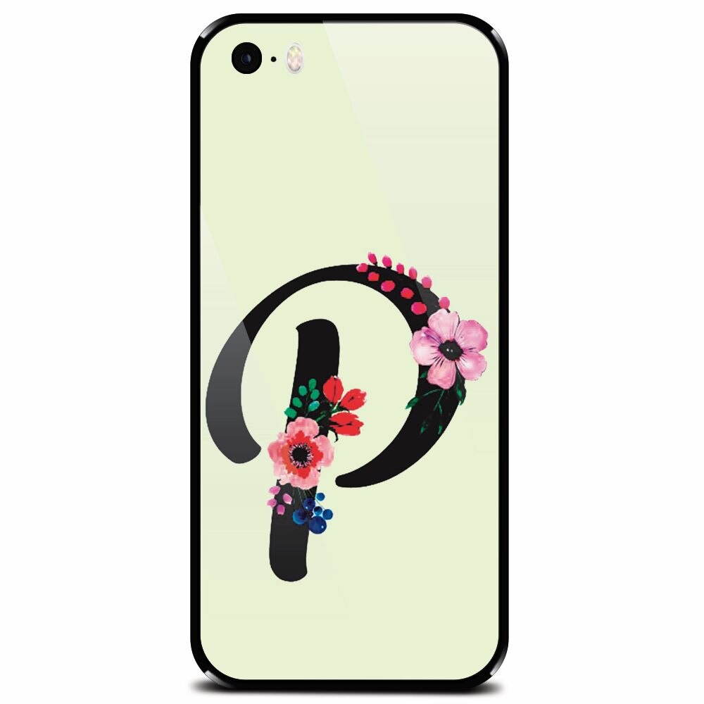 Husa din sticla securizata pentru Apple iPhone 5, Litera P