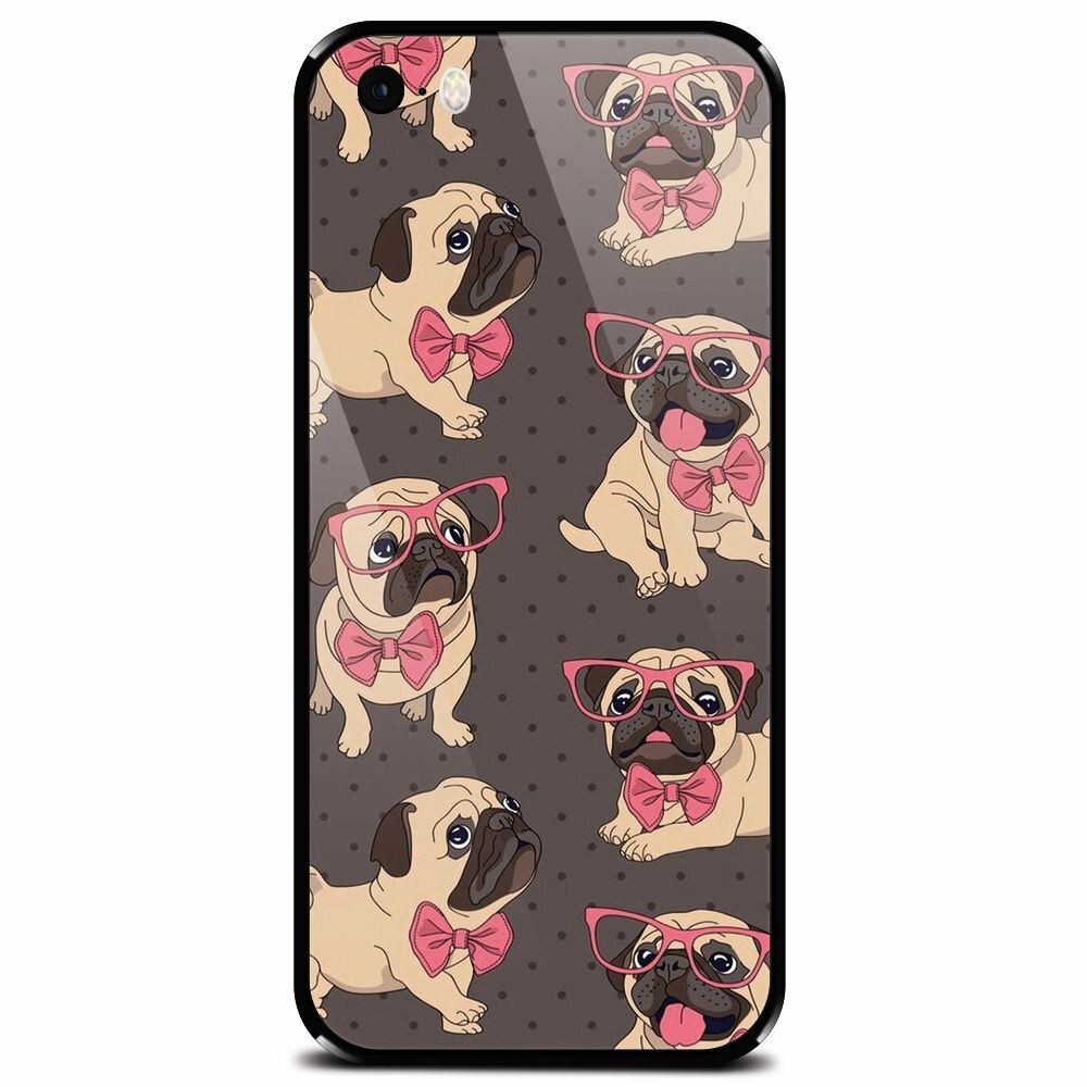 Husa din sticla securizata pentru Apple iPhone 5, Pretty Puppy