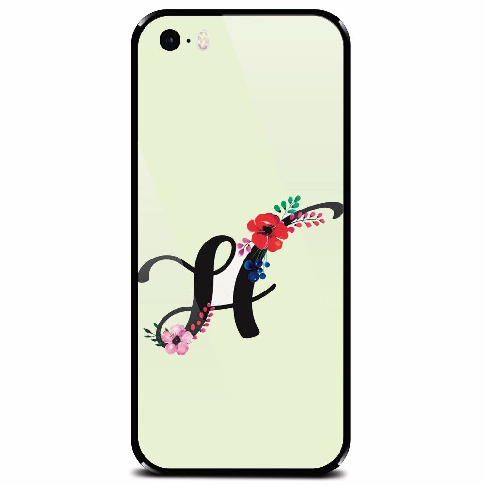 Husa din sticla securizata pentru Apple iPhone 5, Litera H