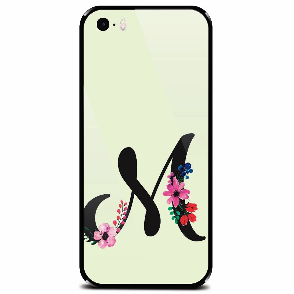 Husa din sticla securizata pentru Apple iPhone 5, Litera M