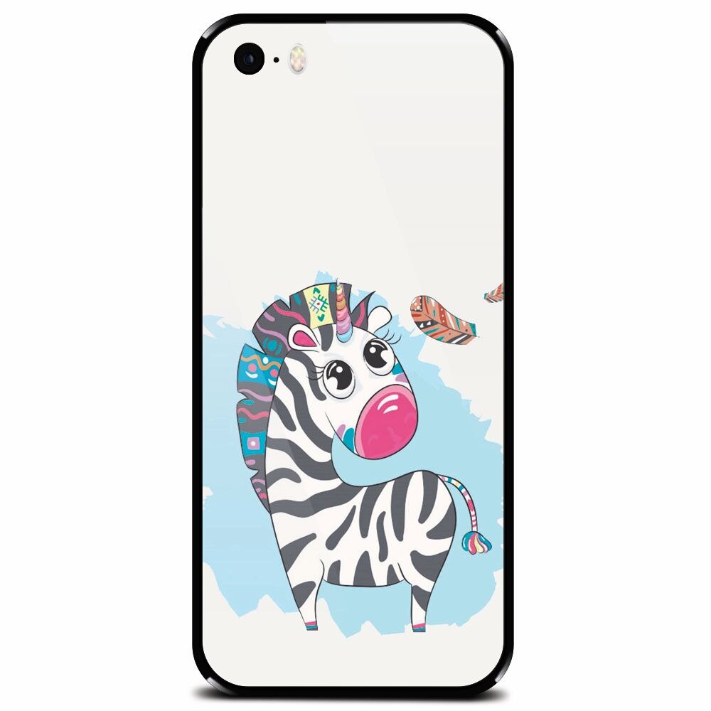 Husa din sticla securizata pentru Apple iPhone 5, Zebra