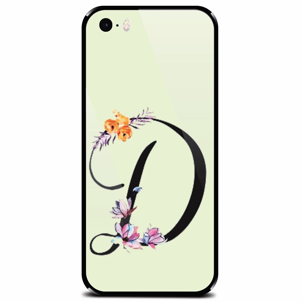 Husa din sticla securizata pentru Apple iPhone 5, Litera D