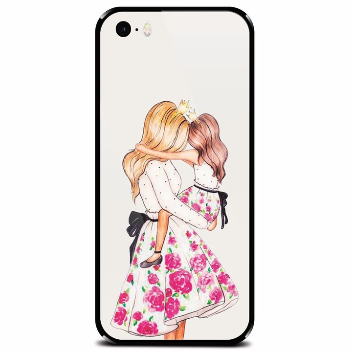 Védett üvegtok Apple iPhone 5, Mom Love telefonhoz