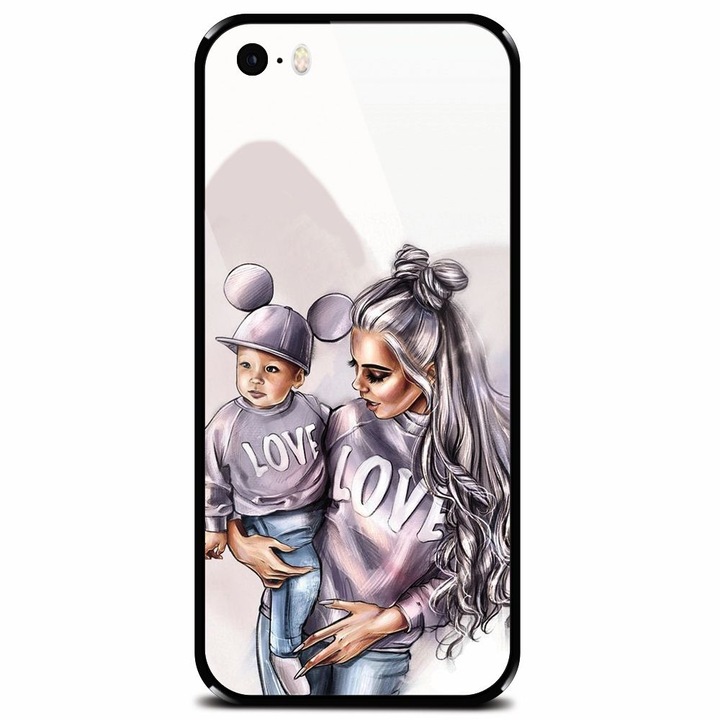Biztonságos üvegtok Apple iPhone 5, Mommy Love telefonhoz