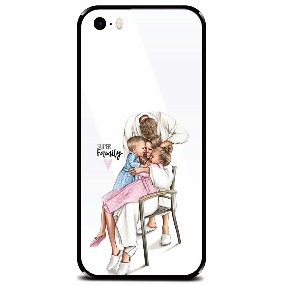 Husa din sticla securizata pentru Apple iPhone 5, Super Family