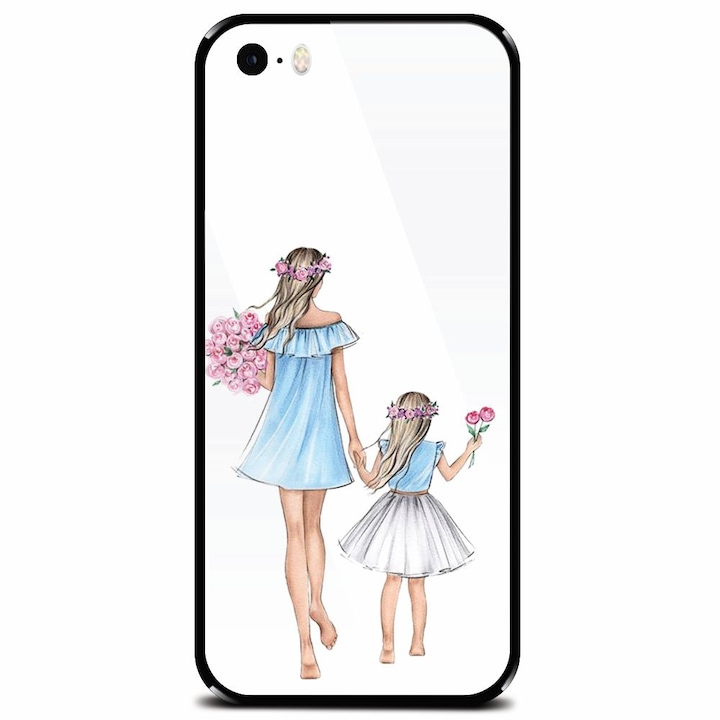 Védett üvegtok Apple iPhone 5, Mom's Princess telefonhoz