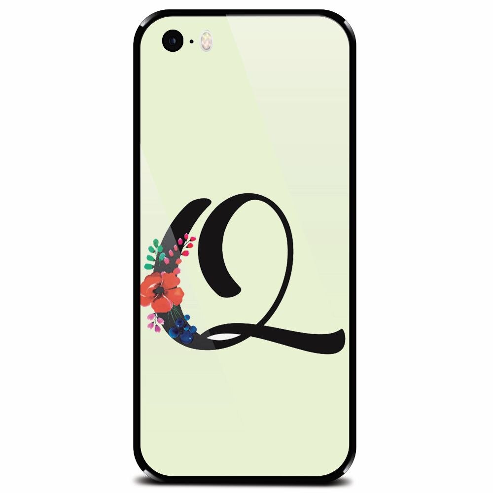 Husa din sticla securizata pentru Apple iPhone 5, Litera Q