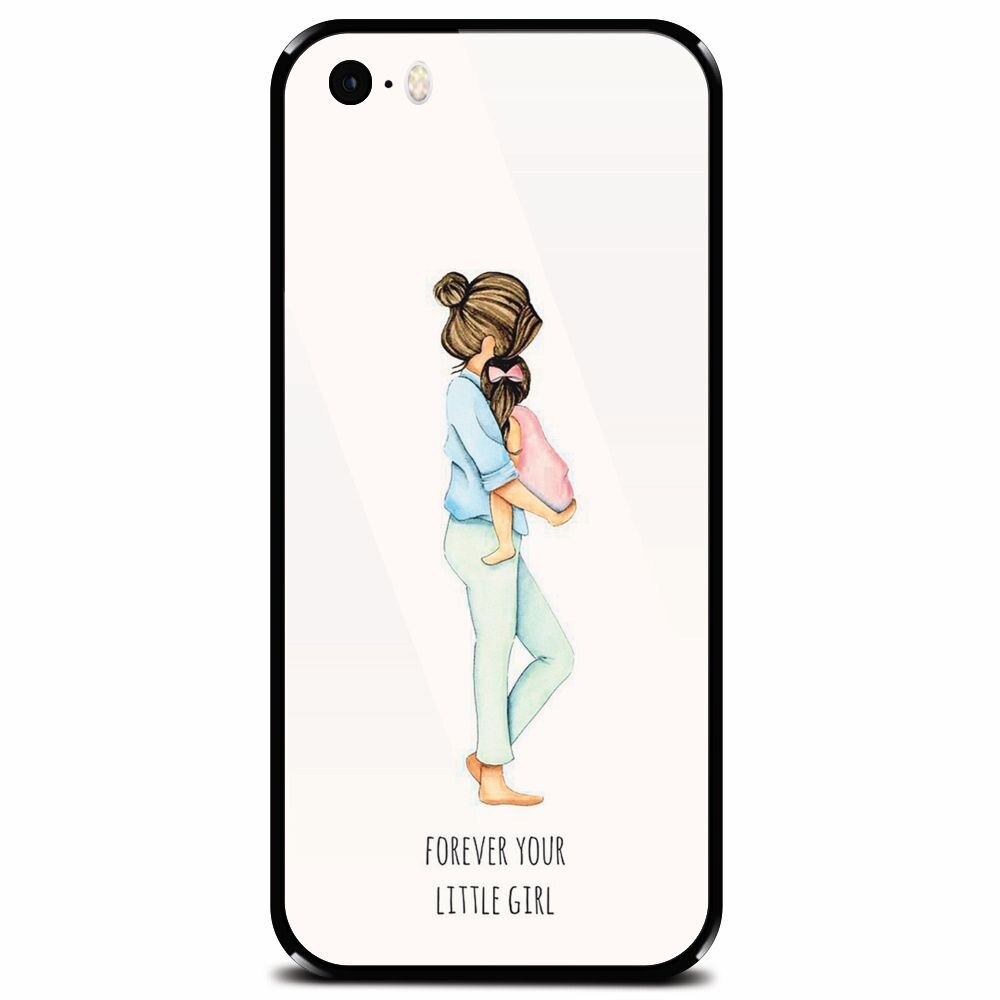 Husa din sticla securizata pentru Apple iPhone 5, Forever Little Girl