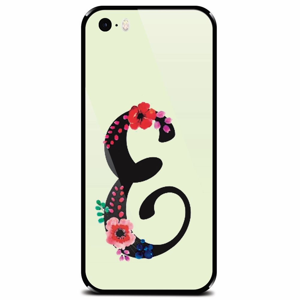 Husa din sticla securizata pentru Apple iPhone 5, Litera E