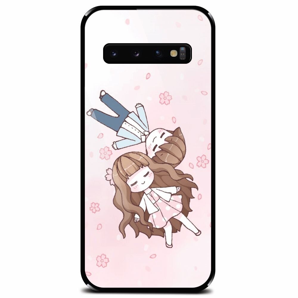 Husa din sticla securizata pentru Samsung Galaxy S10, Cute Couple
