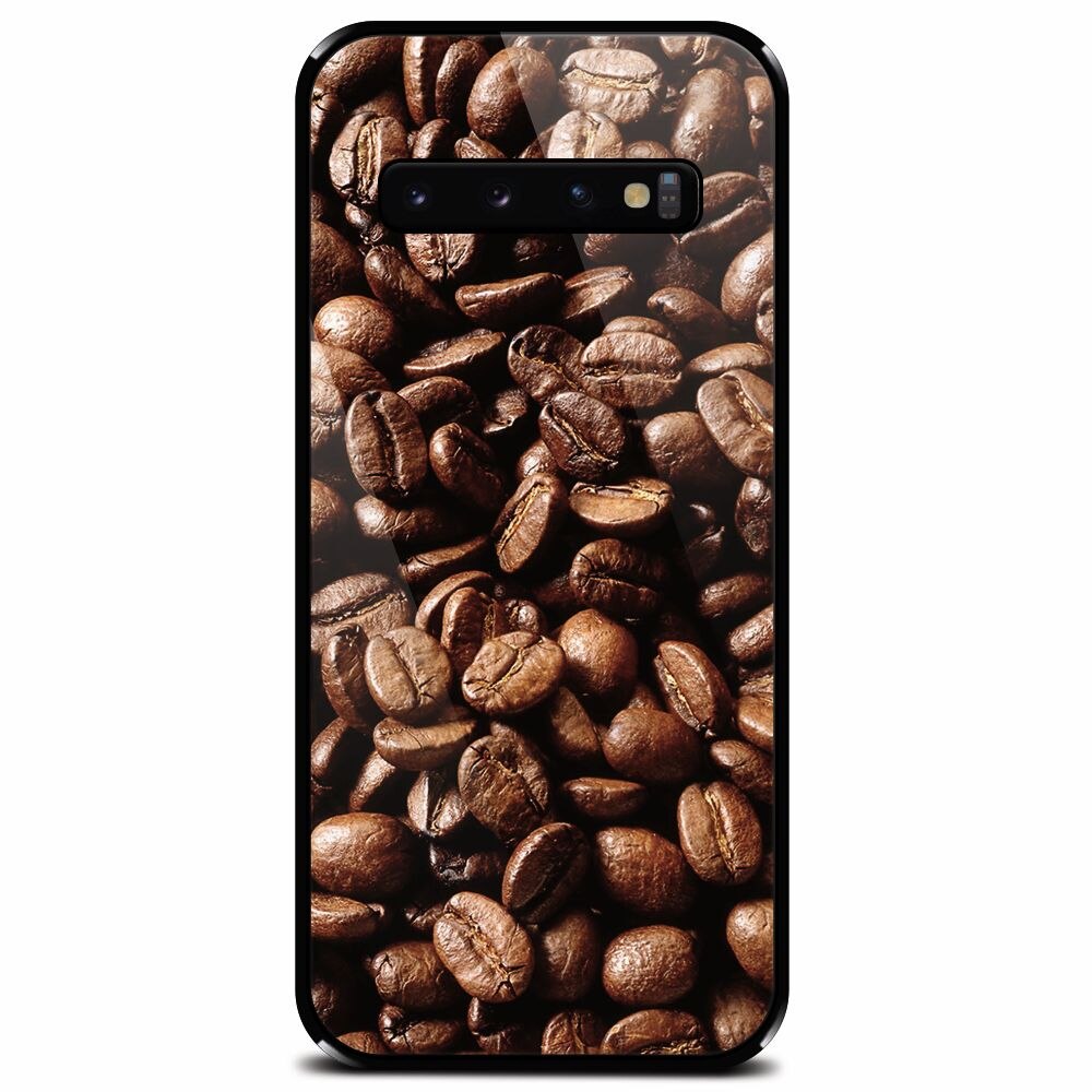 Husa din sticla securizata pentru Samsung Galaxy S10, Coffee Beans