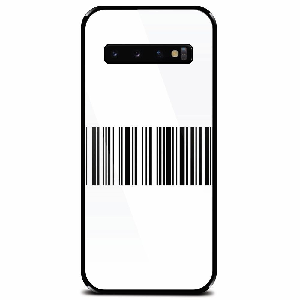 Husa din sticla securizata pentru Samsung Galaxy S10, Bar Code