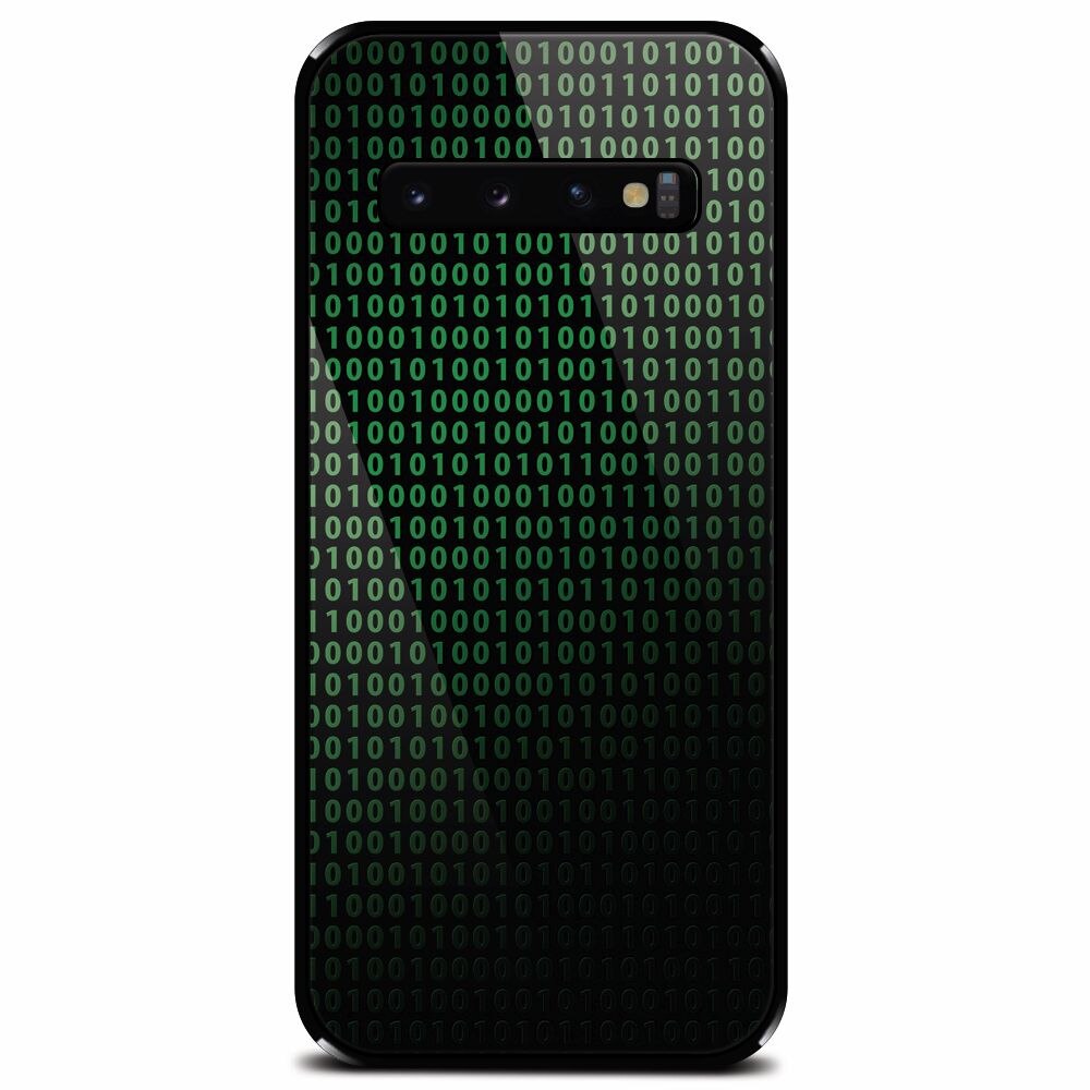 Husa din sticla securizata pentru Samsung Galaxy S10 Plus, Binary Code