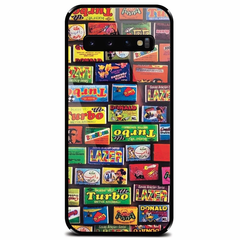 Husa din sticla securizata pentru Samsung Galaxy S10, Chewing Gum Turbo