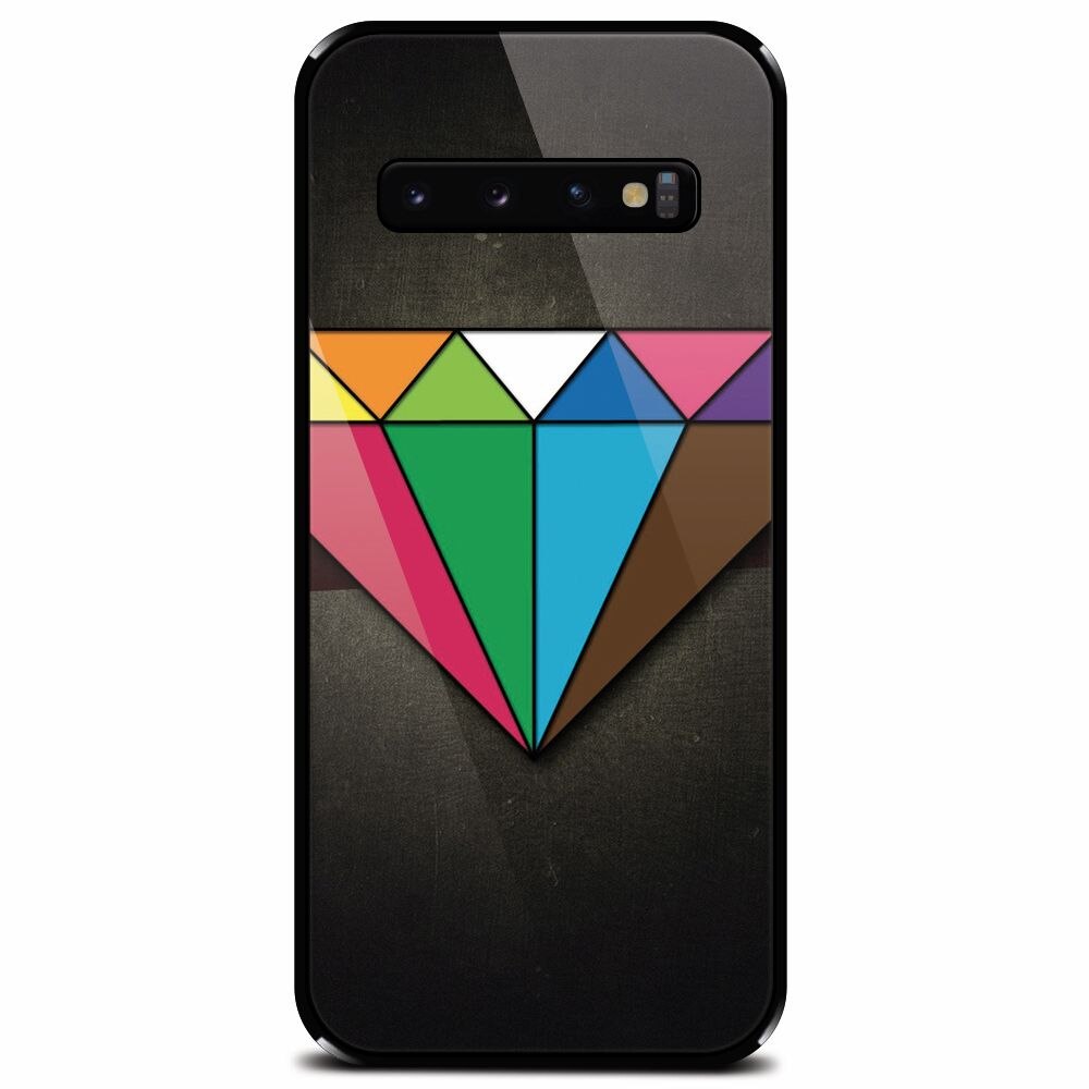 Husa din sticla securizata pentru Samsung Galaxy S10 Plus, Colorful Diamond