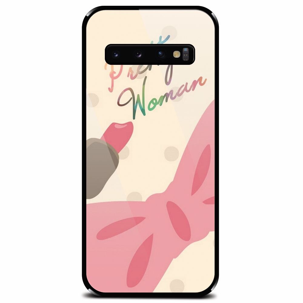 Husa din sticla securizata pentru Samsung Galaxy S10, Cute Girly