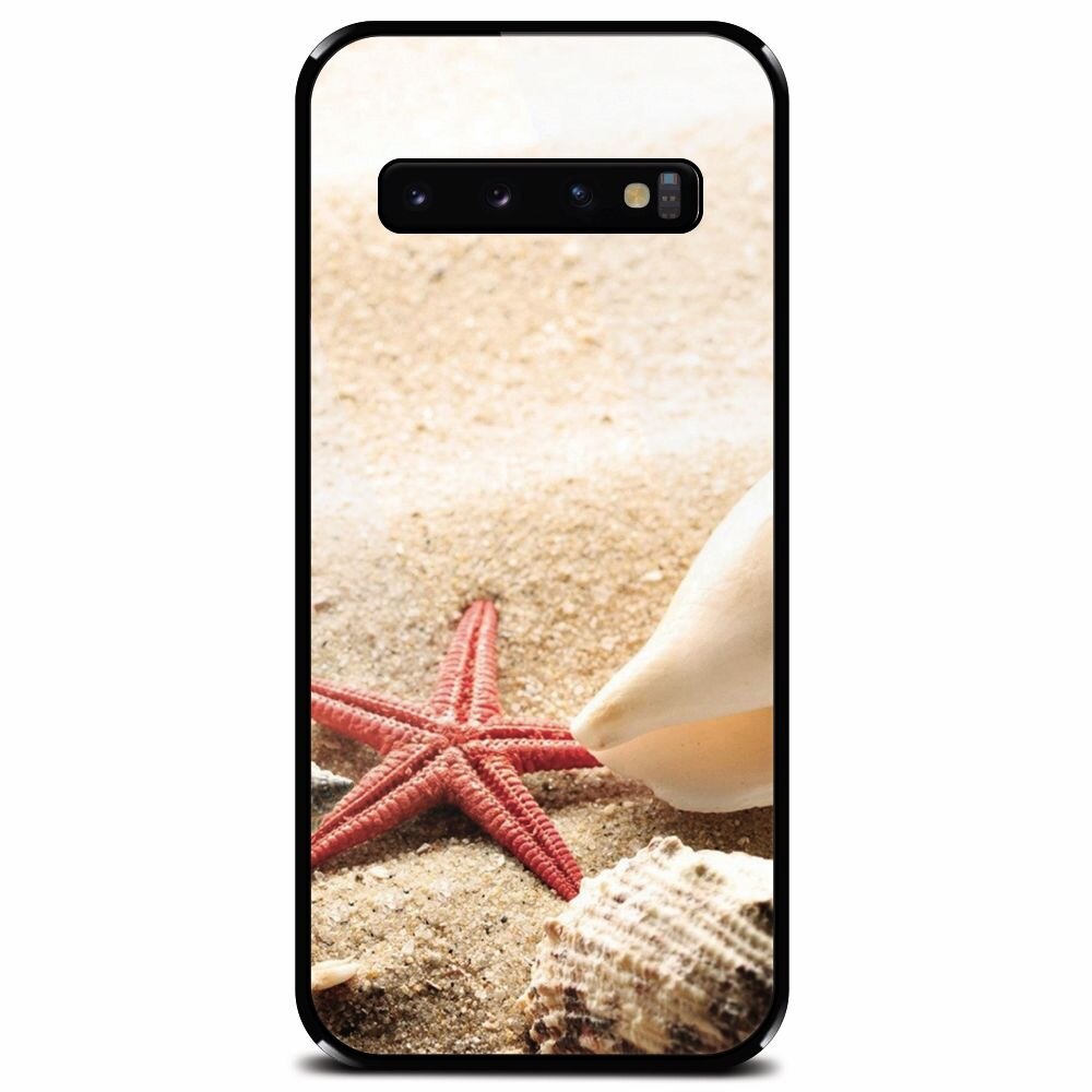 Husa din sticla securizata pentru Samsung Galaxy S10 Plus, Beach Shells And Starfish
