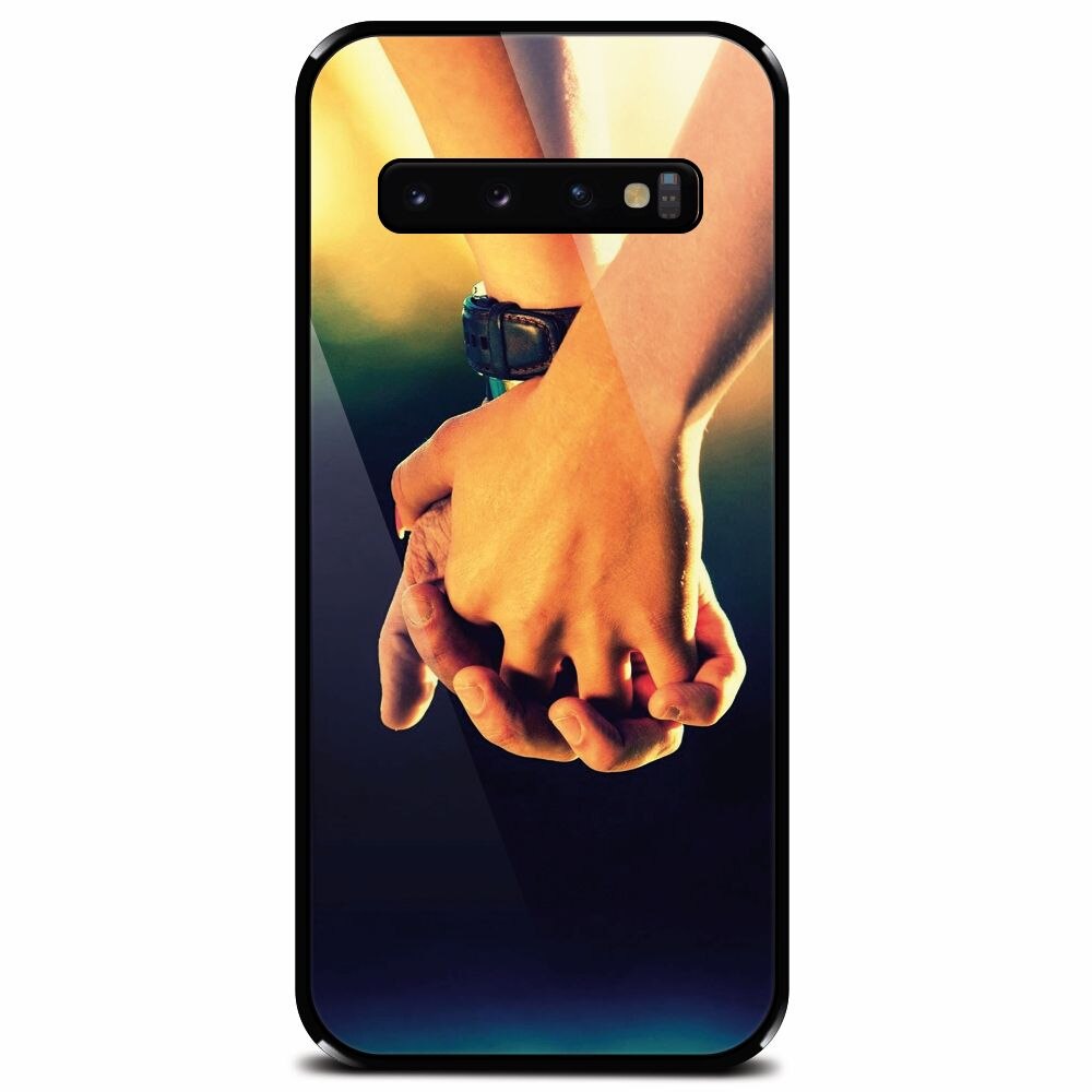 Husa din sticla securizata pentru Samsung Galaxy S10 Plus, Couple Holding Hands